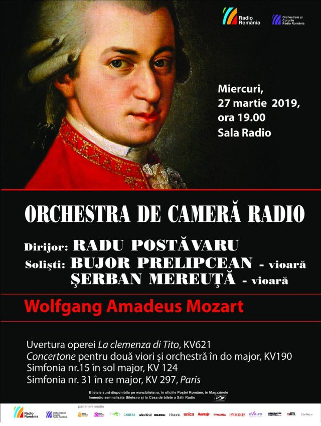 100% Mozart – concert dedicat lui Amadeus la Sala Radio