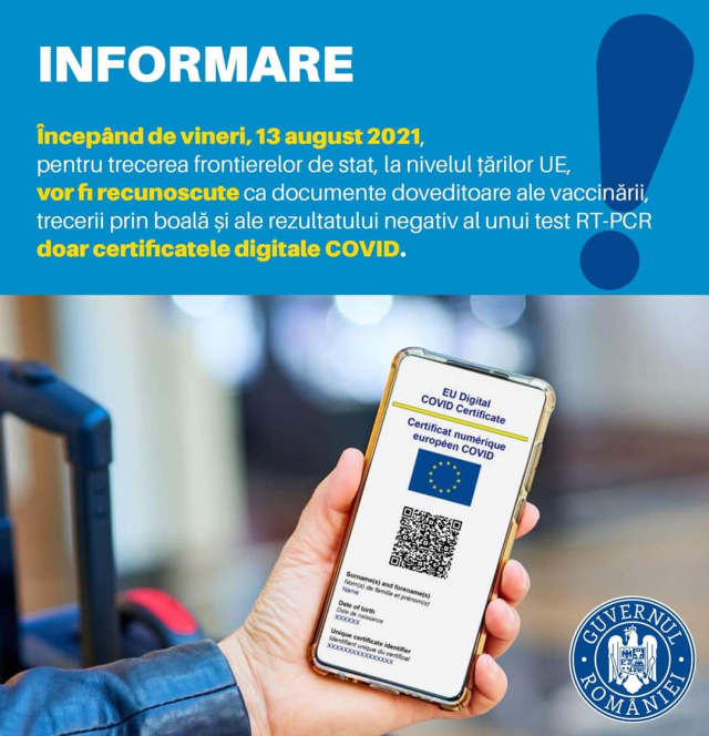 Certificatele digitale COVID – informații  actualizate