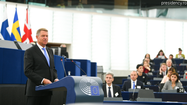 Romanian President addresses European Parliament