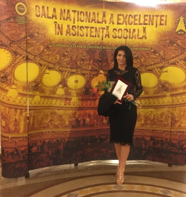 Laura Sgaverdea premiată la Gala Naţională a Excelenţei în Asistenţa Socială 2018