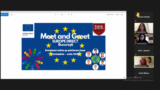 “Meet and Greet EUROPE DIRECT București!” – Eveniment online de promovare a Centrului ED București