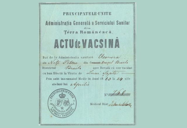 “BILETE DE VACCIN” din sec XIX – XX