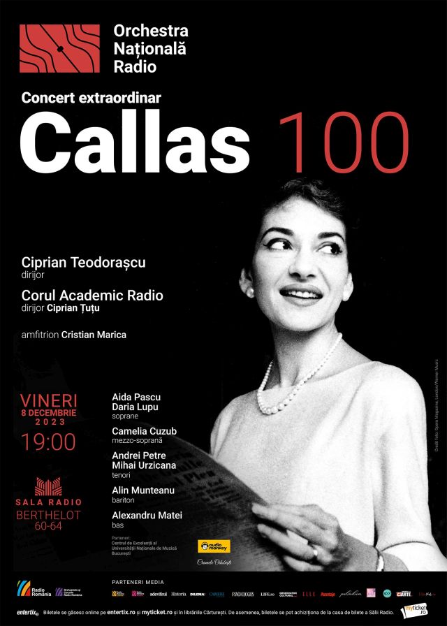 Callas 100 – concert de gală la Sala Radio