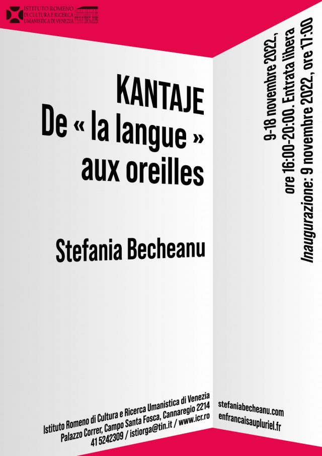 Kantaje. De “la langue” aux oreilles all’Istituto Romeno di Cultura e Ricerca Umanistica di Venezia