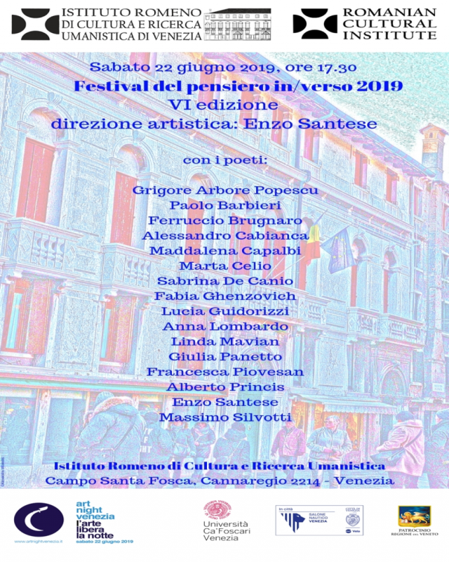 Art Night Venezia:Festival del pensiero in/verso all’Istituto Romeno di Cultura e Ricerca Umanistica