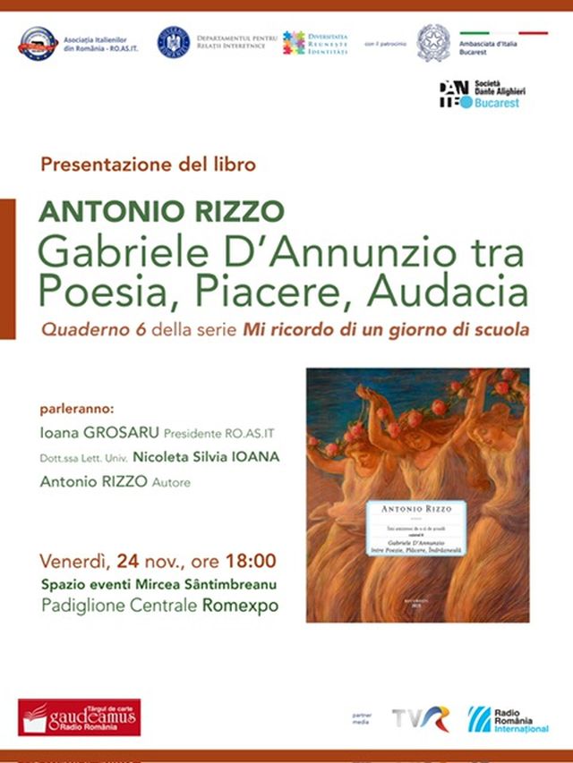 “Gabriele D’Annunzio, tra Poesia, Piacere e Audacia” di Antonio Rizzo, presentato a Gaudeamus