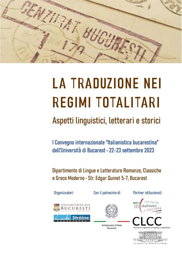 La traduzione nei regimi totalitari, convegno internazionale a Bucarest