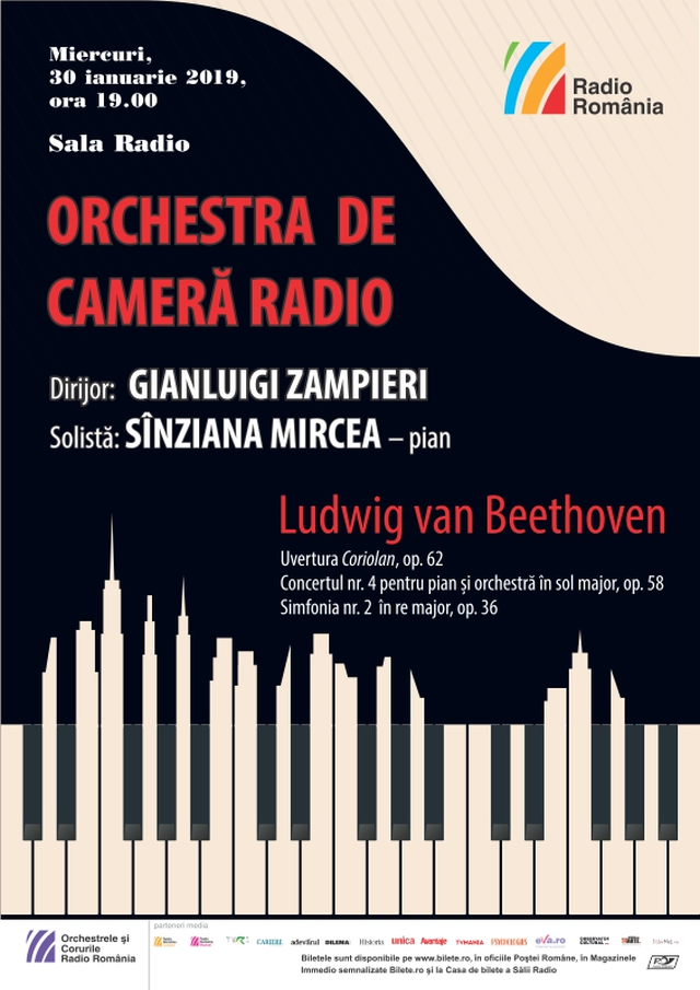 Beethoven al 100%, il maestro Gian Luigi Zampieri e la pianista Sînziana Mircea a Radio Romania