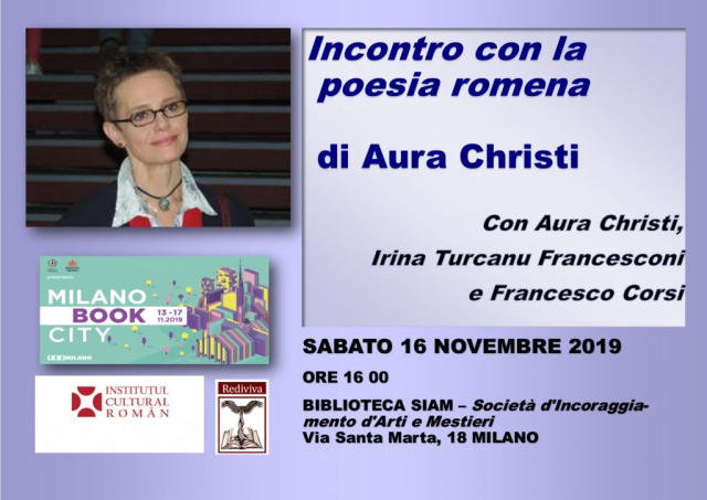 La poetessa romena Aura Christi a BookCity Milano 2019