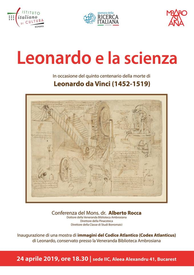 Leonardo e la scienza, il Direttore della Pinacoteca Ambrosiana, Mons. Alberto Rocca, a Bucarest