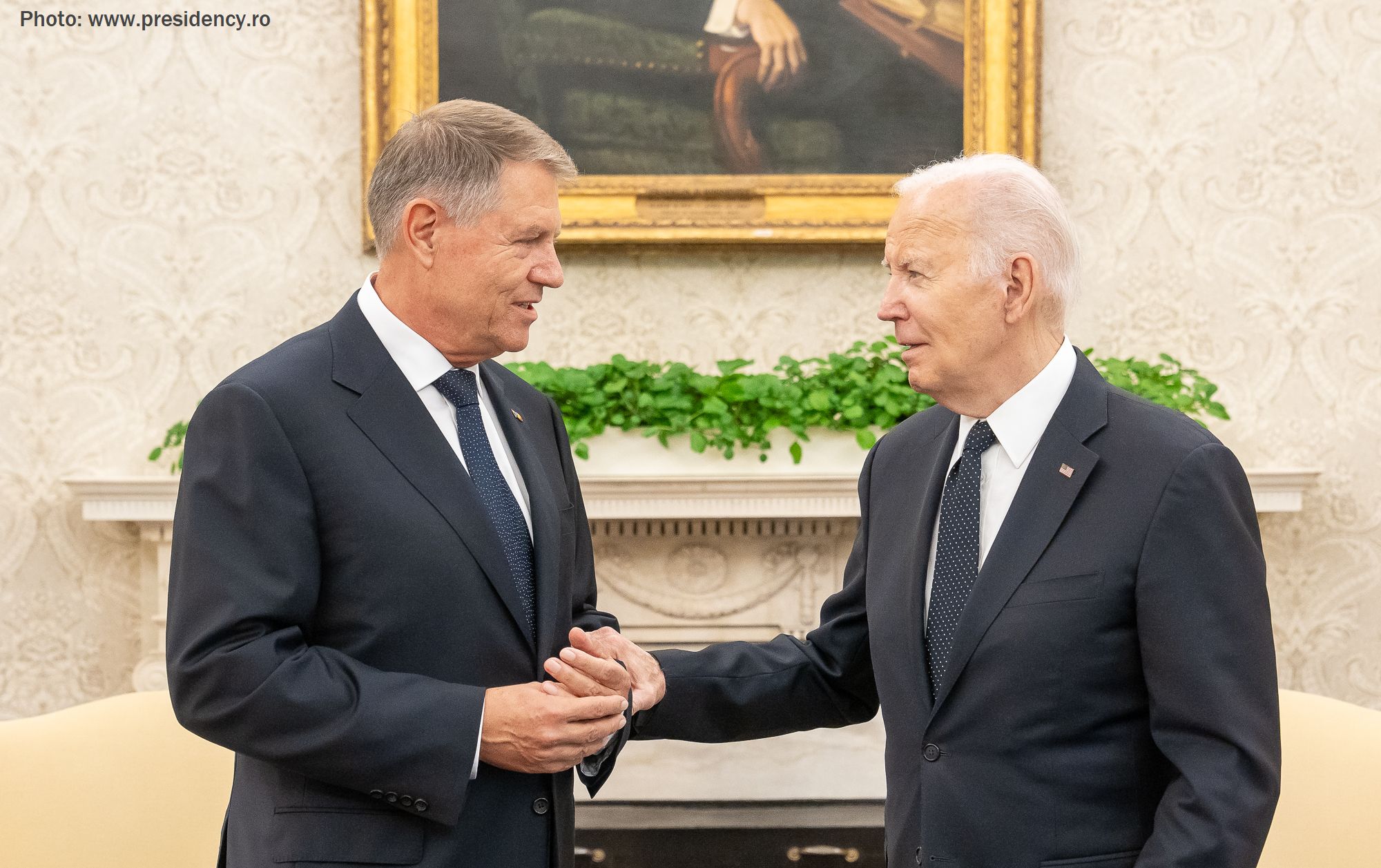 Romania’s President Klaus Iohannis has talks with US President Joe Biden at the White House