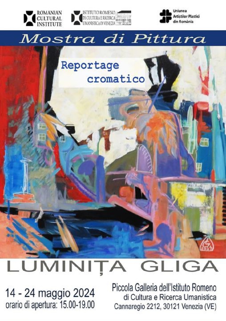 “Reportage cromatico” di Luminița Gliga, in mostra all’Istituto Romeno di Cultura e Ricerca Umanistica di Venezia