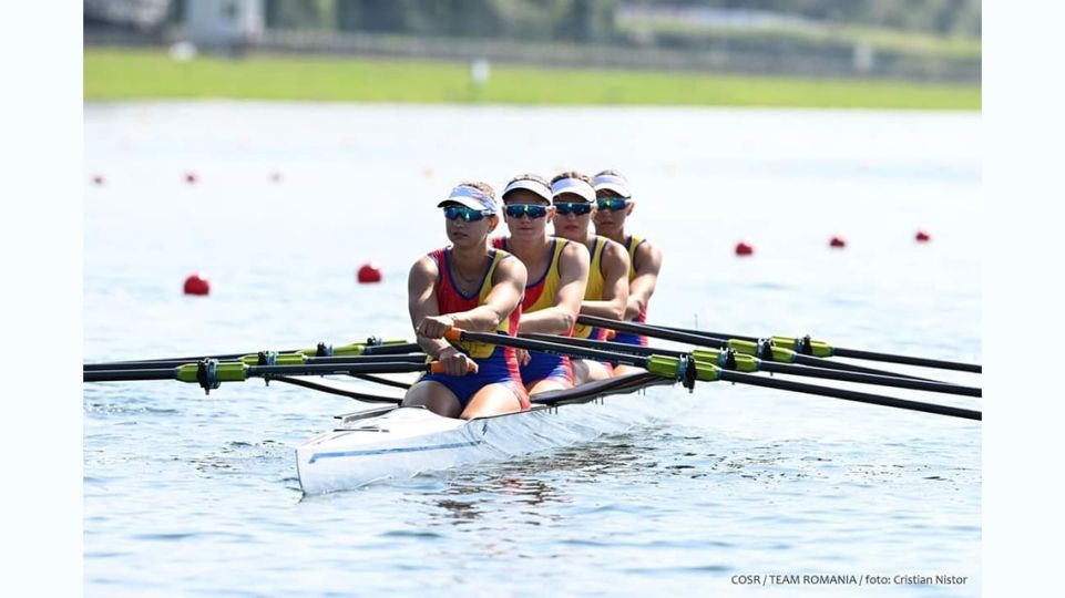 Locul 1 în Finala B a Jocurilor Olimpice de la Paris pentru echipajul de patru vâsle feminin (W4x) (Foto: Comitetul Olimpic și Sportiv Român / Cristian Nistor)