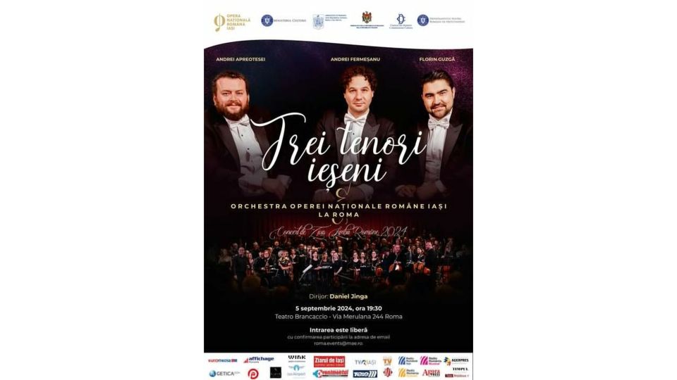 Giornata della Lingua Romena, “Tre tenori di Iași” in concerto straordinario a Roma