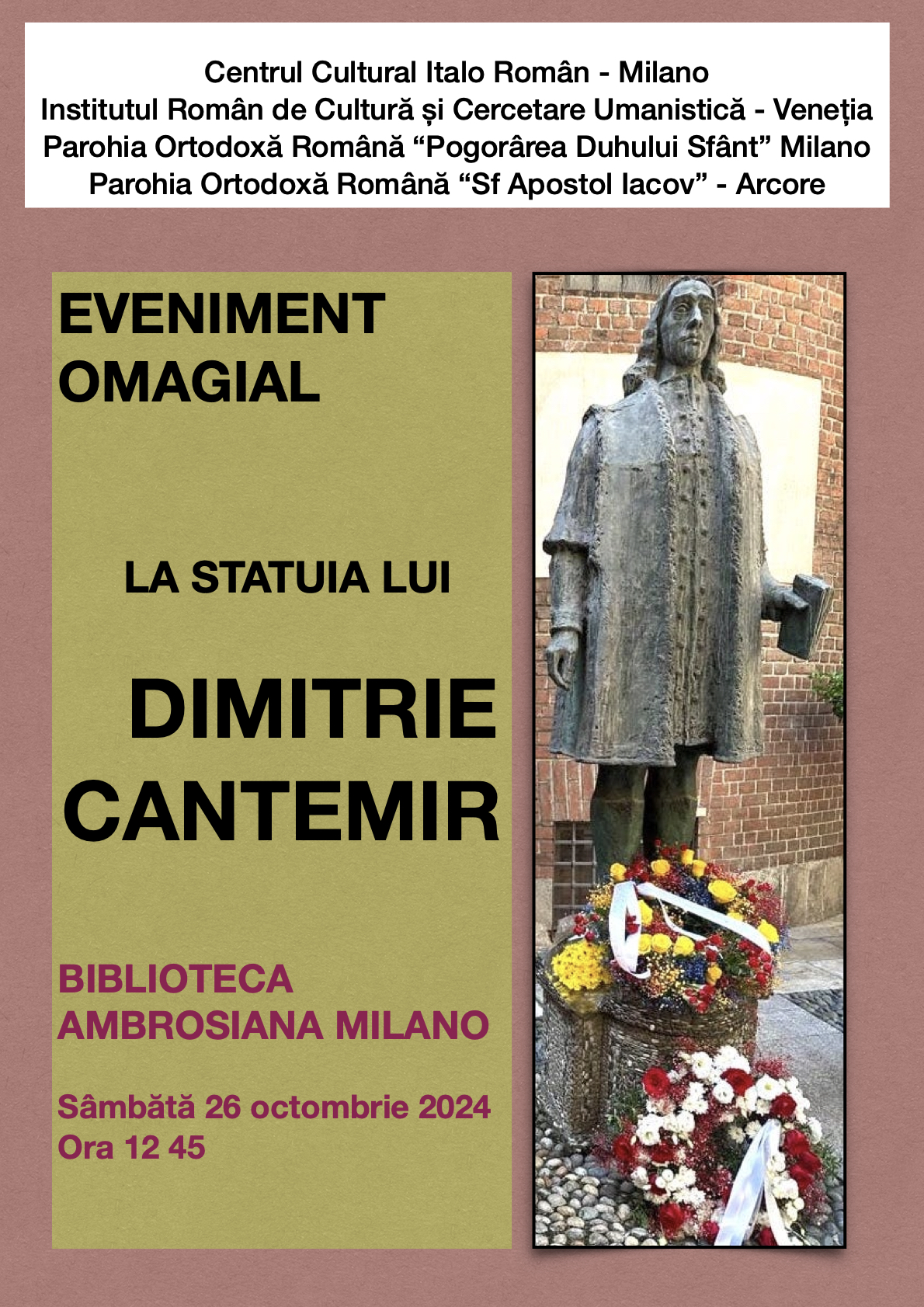 Omaggio a Dimitrie Cantemir alla Pinacoteca Ambrosiana di Milano