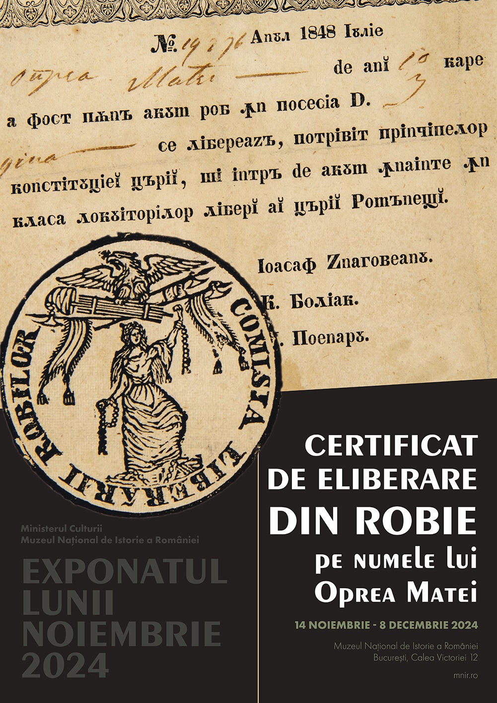 “Certificate of freedom for Oprea Matei”